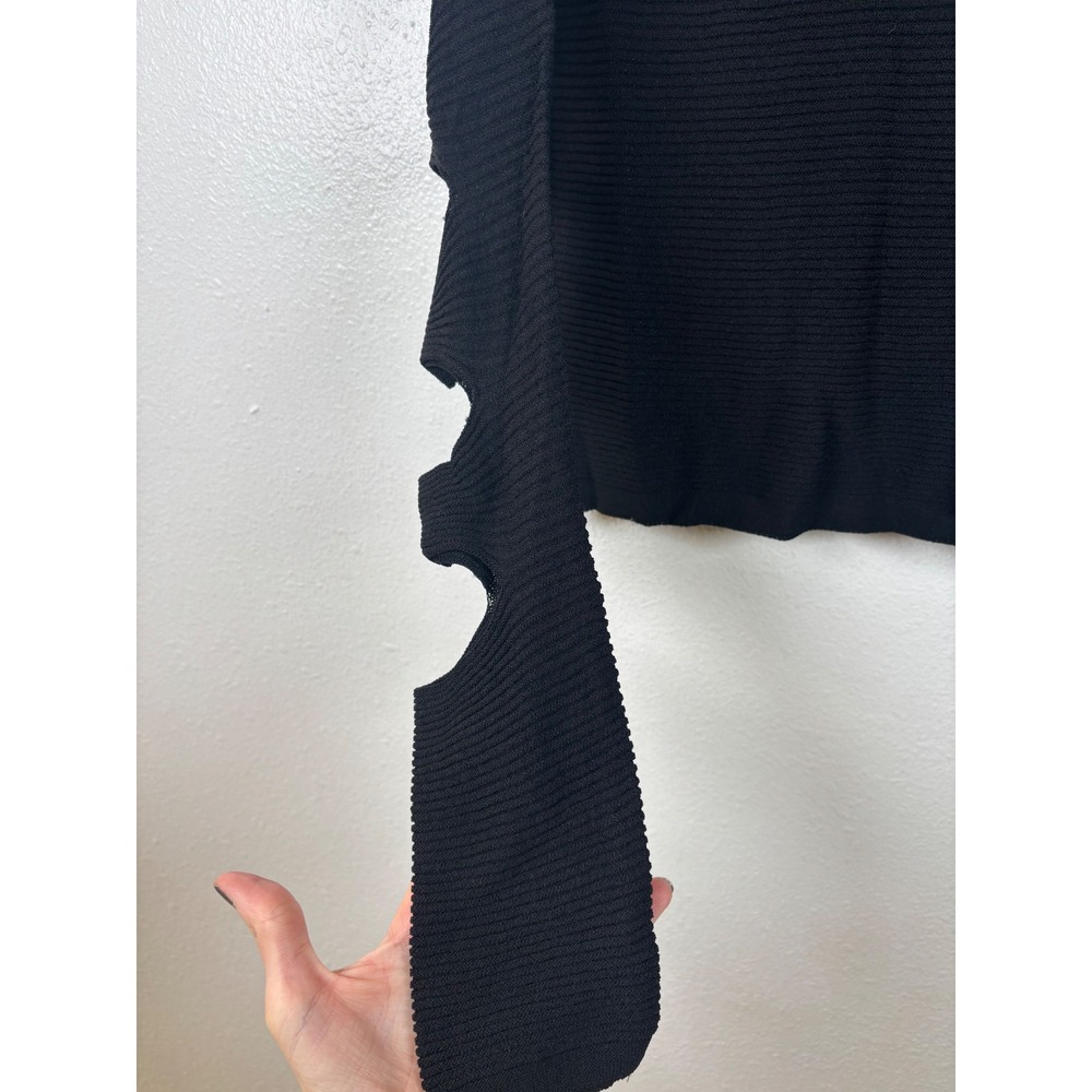 Skull Cashmere Tyrone Slash XS Black Pullover‎ Cutout Sleeve Knit Top Sweater - Picture 4 of 8